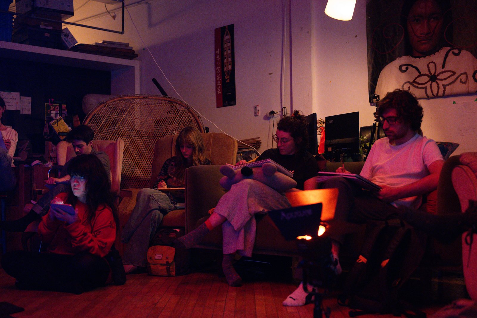 Lost Angels, artists drawing in the studio