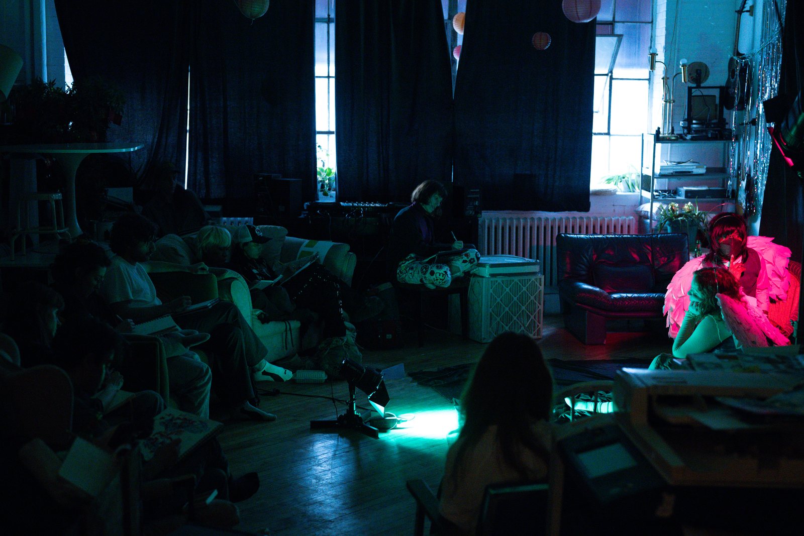 Lost Angels, the darkened room during a pose