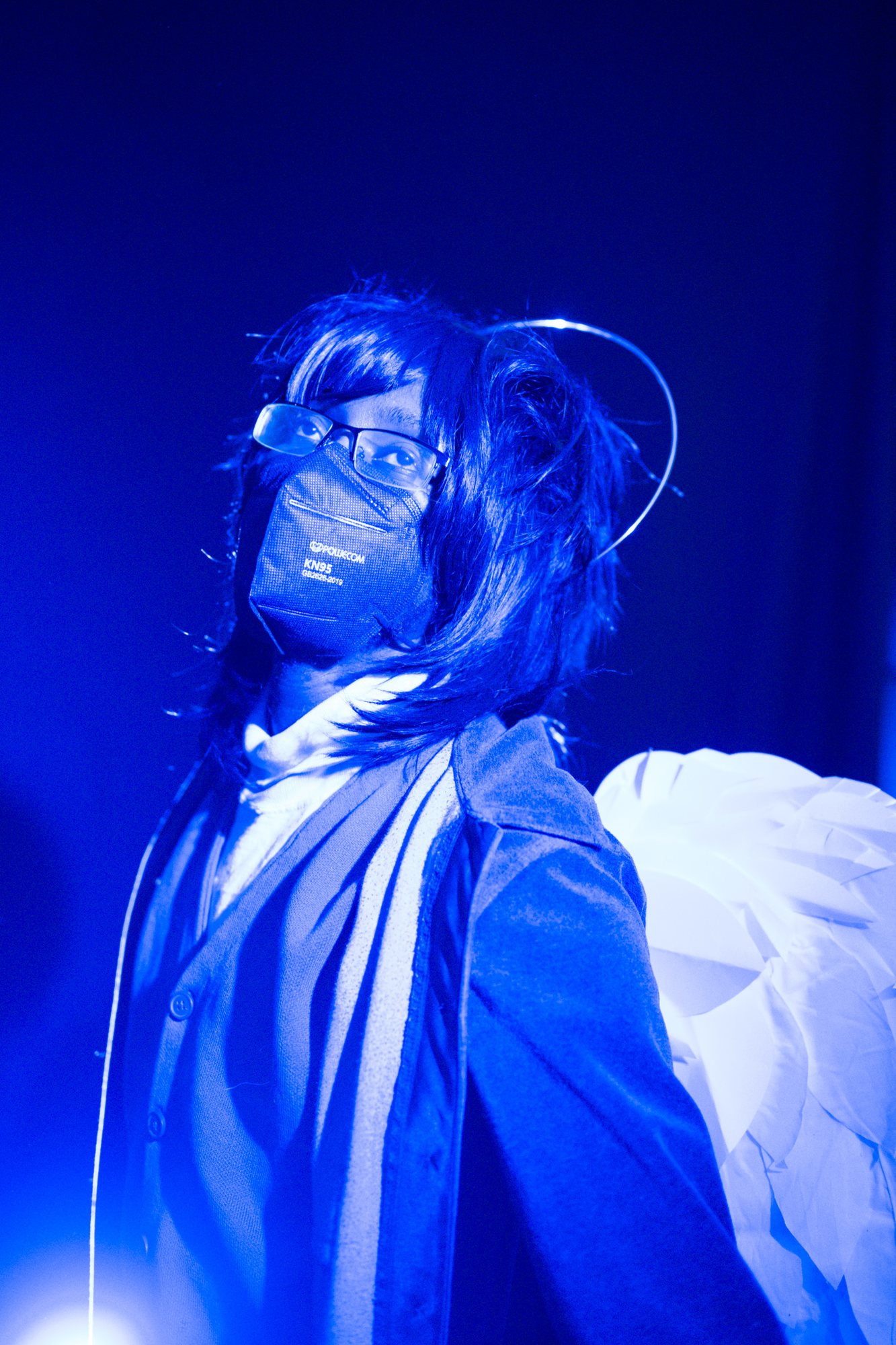 Lost Angels, model in blue light