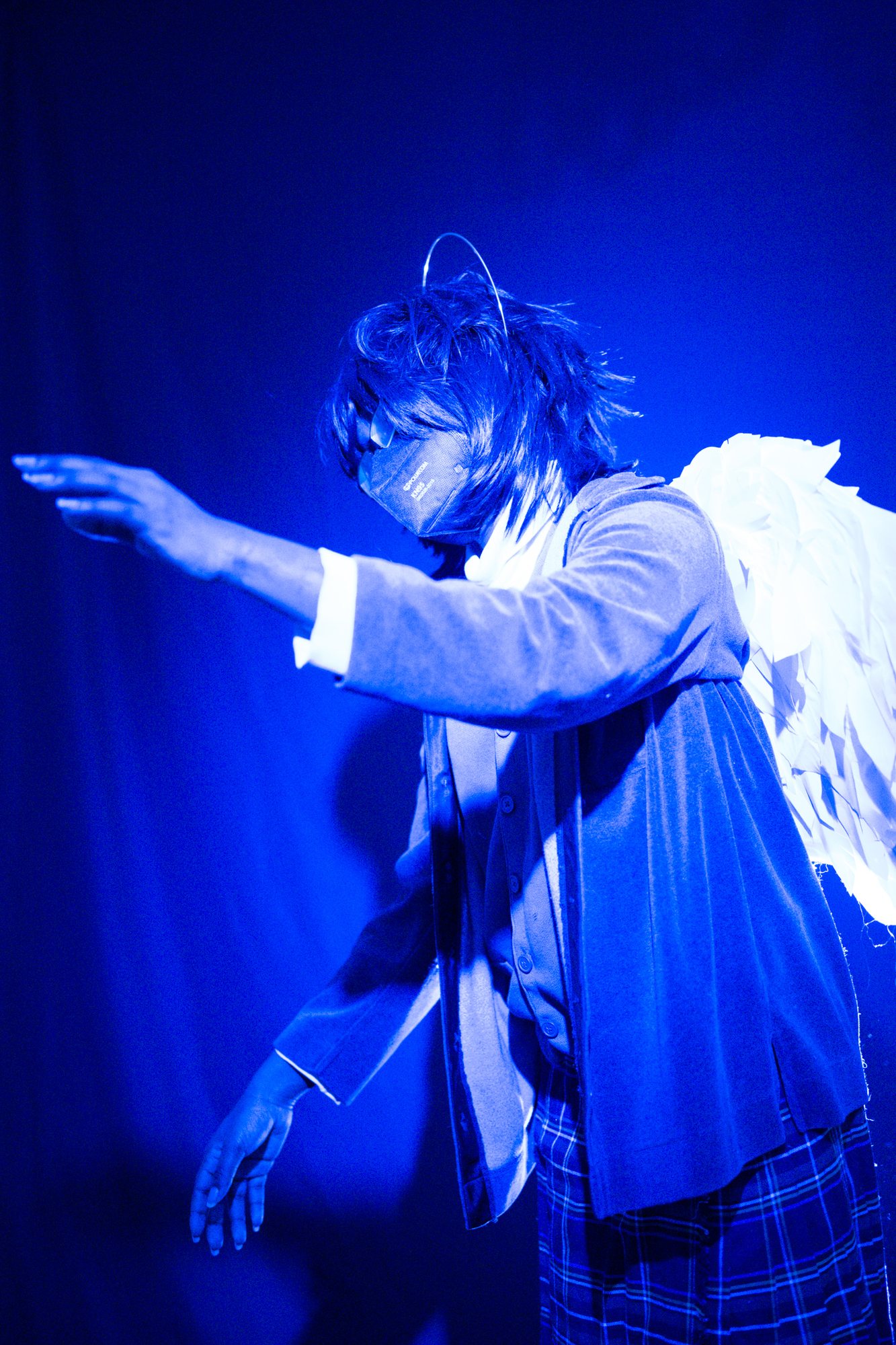 Lost Angels, model in blue light