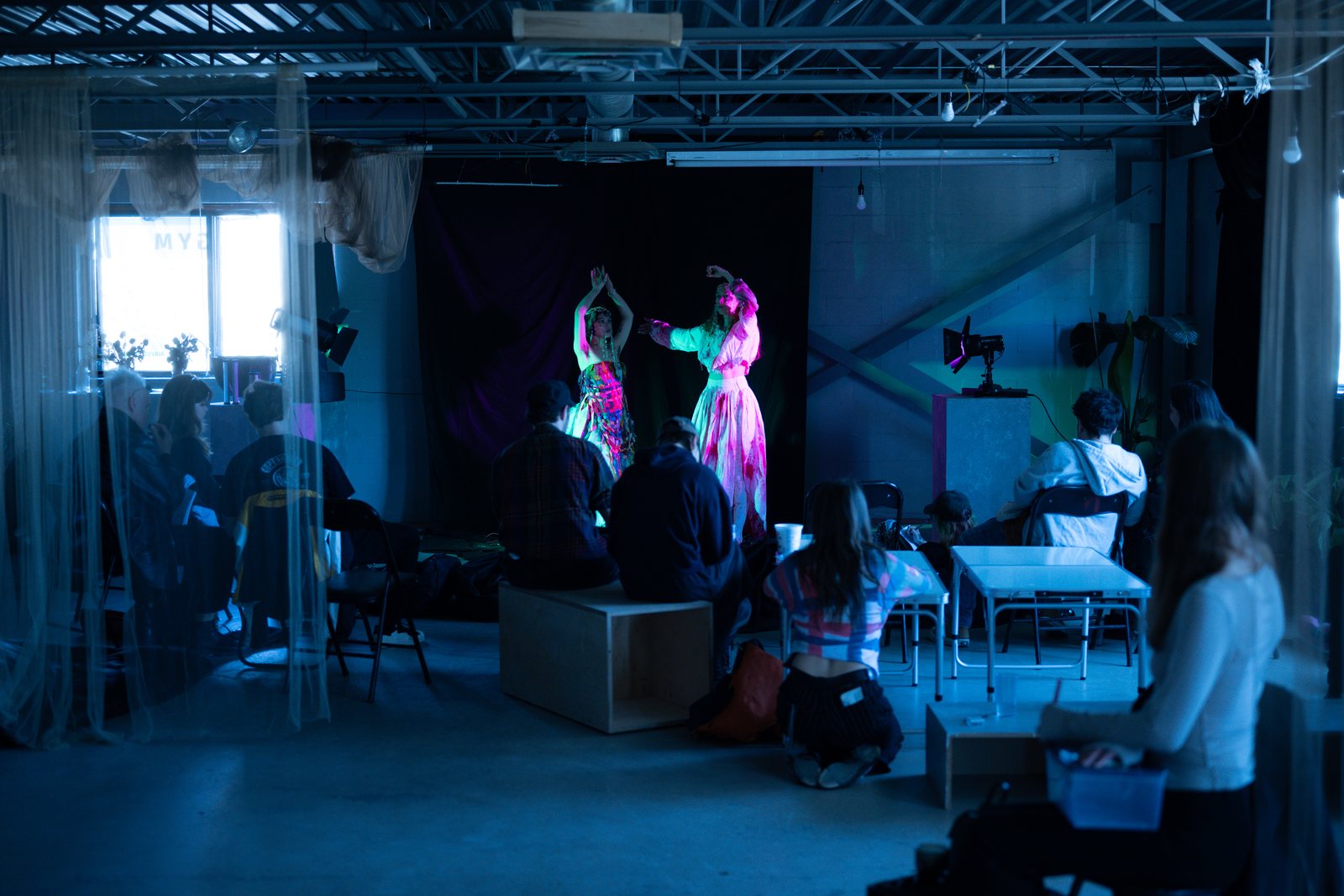Post Apocalypse, the loft venue with the lit model at the far end